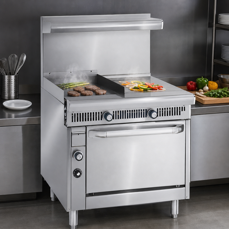 Product image #3 for Imperial Spec Series Heavy Duty 36-Inch Gas Range with 18-Inch Griddle, 18-Inch Hot Top and Standard Oven