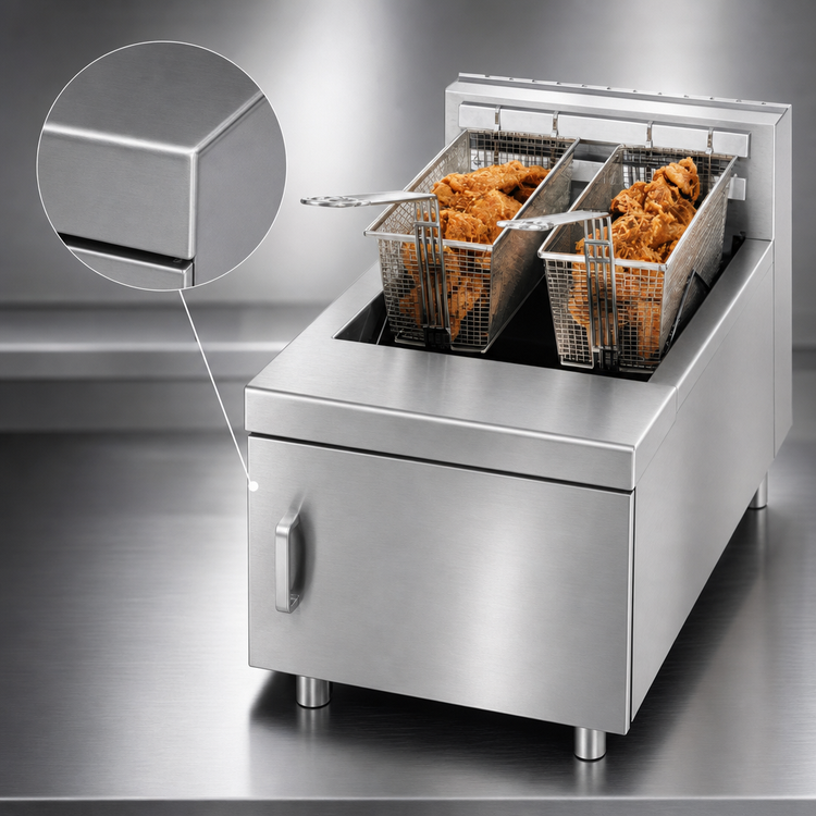 Product image #3 for Comstock-Castle Countertop Gas Fryer, 15 lb Fat Capacity, Stainless Steel, 18,000 BTU
