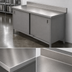 Thumbnail image #3 for John Boos Enclosed Work Table with Cabinet Base and Hinged Doors, 96 x 24 Inch Stainless Steel Top