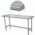 Thumbnail image #3 for Advance Tabco Special Value Series 72 Inch x 30 Inch Flat Top Open Base Work Table, 16 Gauge 430 Stainless Steel