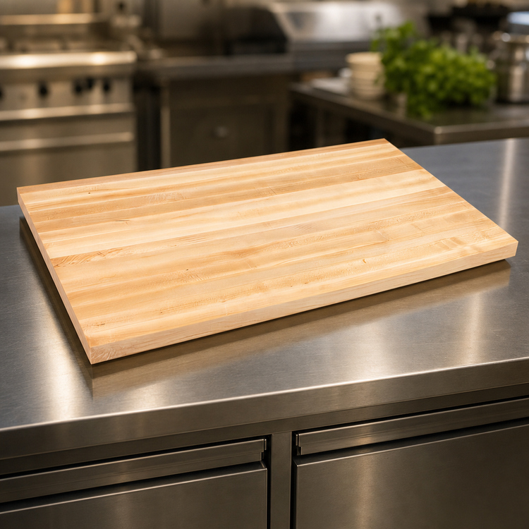 Product image #3 for Boos Block Edge Grain Northern Hard Rock Maple Kitchen Countertop, 132 x 27 x 1-1/2 Inch, Varnique Finish, No Backsplash