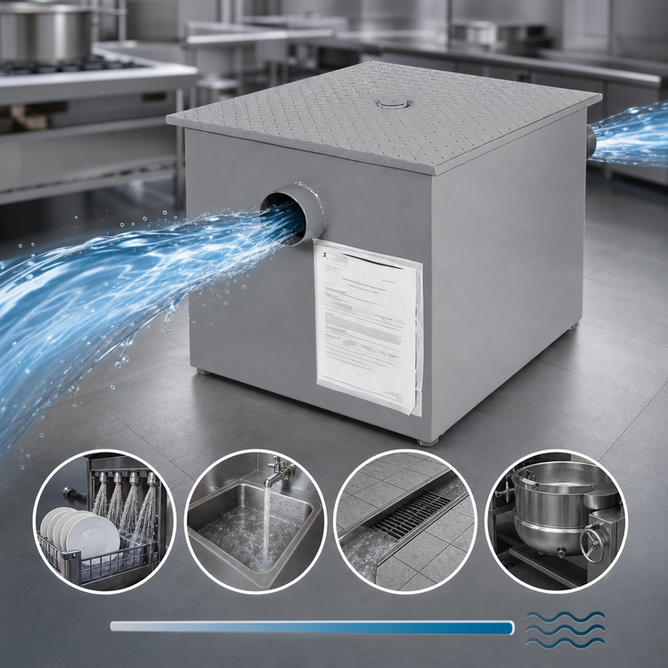 Product image #3 for Klinger's Trading GT-100 50 GPM 100 lb Grease Interceptor