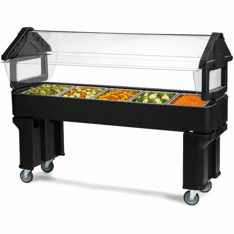 Product image #4 for SixStar 6-Foot Ice-Cooled Portable Food Bar with Legs, Black