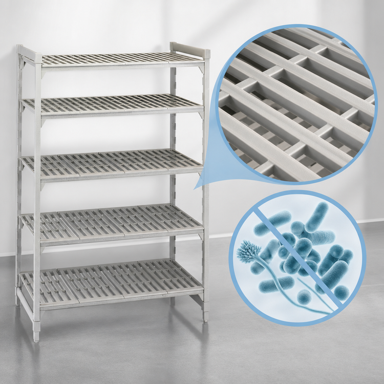 Product image #4 for Cambro Camshelving Premium 21" W x 42" L x 84" H Stationary 5-Tier Vented Polymer Shelving Starter Unit