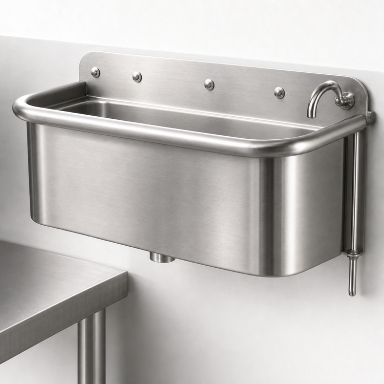 Product image #3 for 15-Inch Side-Mount Dipper Well with Faucet and Overflow Tube, 304 Stainless Steel