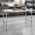 Thumbnail image #3 for Sapphire 60-Inch x 18-Inch Flat Top Stainless Steel Work Table with Open Base and Galvanized Legs