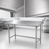 Thumbnail image #3 for Advance Tabco 84-Inch x 36-Inch 16-Gauge 304 Stainless Steel Work Table with 1-1/2-Inch Rear Up-Turn and Galvanized Open Base