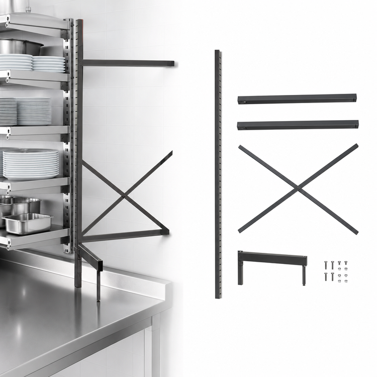 Product image #3 for Metro SmartLever 30W x 24D Cantilevered Shelving Add-On Kit, 76-3/8 Inch H, Epoxy Coated Steel