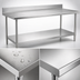 Thumbnail image #3 for Spec-Master Marine Series 120-Inch Stainless Steel Work Table with Backsplash and Adjustable Undershelf