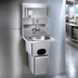 Thumbnail image #3 for Wall-Mounted 304 Stainless Steel Hand Sink with Built-In Waste Receptacle, Gooseneck Faucet, and Soap/Towel Dispensers