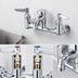 Thumbnail image #3 for T&S Brass 8-Inch Wall Mount Service Sink Faucet with Vacuum Breaker and Pail Hook, Quarter-Turn Cerama Cartridges, Polished Chrome Finish