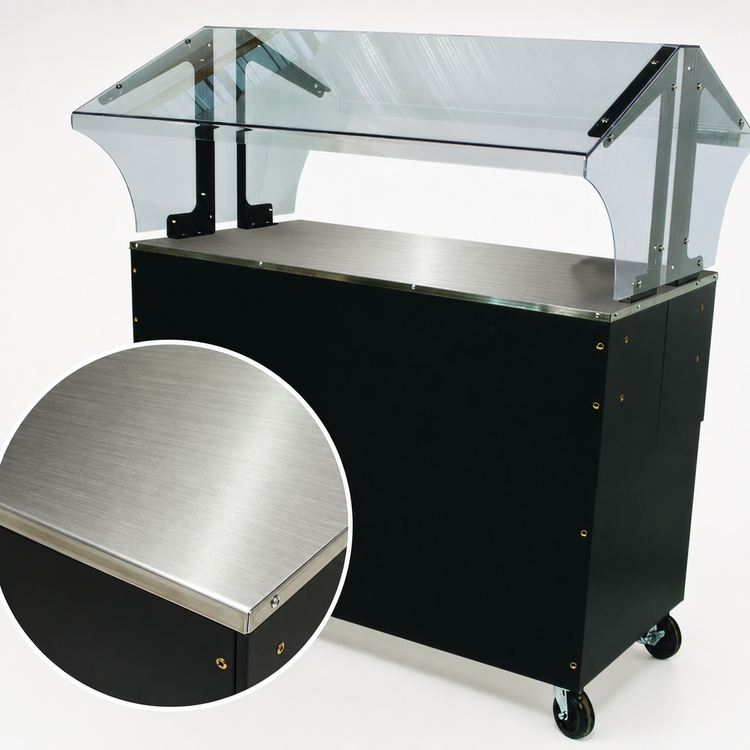 Product image #3 for Triumph Supreme Portable Solid Top Buffet Table with Enclosed Base and Double-Sided Sneeze Guard, 47-1/8 Inch Wide