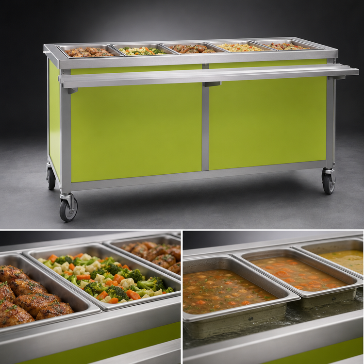 Product image #3 for Director's Choice Mobile Hot Food Table, 5-Pan, 3-Phase Electric