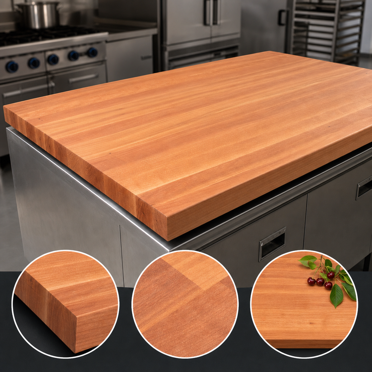 Product image #3 for John Boos Boos Block 60-Inch x 36-Inch x 3-Inch American Cherry Edge Grain Kitchen Countertop