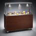 Thumbnail image #3 for Vollrath 2-Series Affordable Portable 46-Inch Mobile Utility Station with Buffet Breath Guard and Lights, Open Storage Base, Cherry Woodgrain
