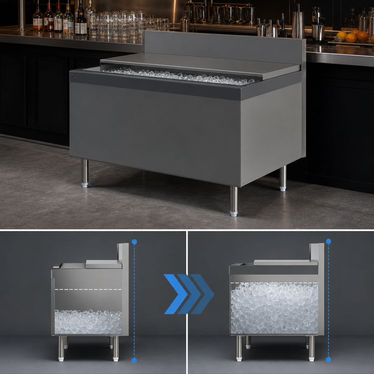 Product image #3 for Top Shelf TSF Series Modular Full-Depth Underbar Ice Bin/Cocktail Unit with 10-Circuit Cold Plate, 30-Inch Wide