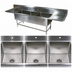 Thumbnail image #3 for John Boos Pro-Bowl 3-Compartment Sink with Dual Drainboards, 18
