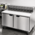 Thumbnail image #4 for Beverage-Air 60-Inch Two-Section Sandwich Prep Table Refrigerator, 16-Pan Capacity, Self-Contained R290