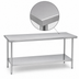 Thumbnail image #3 for Duke 60-Inch x 30-Inch Flat Top Stainless Steel Work Table with Galvanized Undershelf