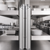 Thumbnail image #3 for Back-To-Back Heavy Duty Aluminum Floor-To-Ceiling Cantilever Shelving Uprights, 120 Inch