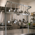 Thumbnail image #3 for John Boos Table-Mount Double-Bar Stainless Steel Pot Rack for 48-Inch Tables with 8 Double Hooks