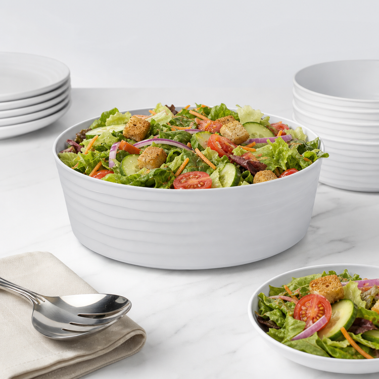 Product image #3 for Del Mar 80 oz. 10-Inch White Round ABS Plastic Serving Bowl
