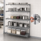 Thumbnail image #3 for Metro Super Erecta 5AA447C Super Adjustable Add-On Wire Shelving Unit, 42"W x 21"D x 74"H, 5-Shelf, Chrome
