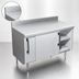Thumbnail image #3 for La Rosa Sliding Door Utility Stand Cabinet Base, 48 Inch Wide x 28 Inch Deep, Stainless Steel