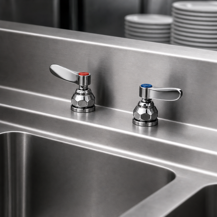 Product image #3 for Concealed Deck-Mount Mixing Faucet with Lever Handles, 4-Inch Centers, Less Nozzle