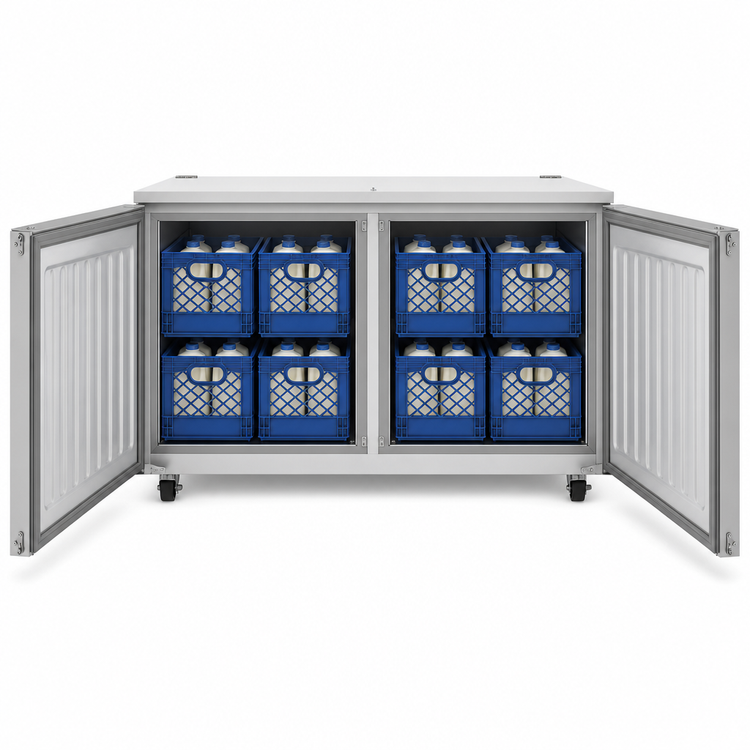 Product image #4 for Koolmore 58-Inch Commercial Milk Cooler, 16-Crate Capacity, Dual Vertical Swing Doors