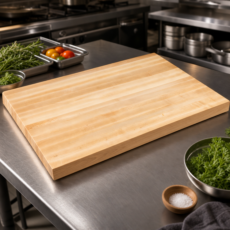 Product image #3 for John Boos Boos Block 48 x 32 x 1-1/2 Inch Edge Grain Maple Kitchen Countertop, Varnique Finish