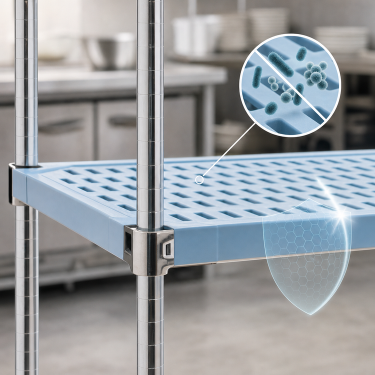Product image #3 for QuadPlus Solid Blue Polymer Shelf Mat with Chrome QuadTruss Frame, 42 x 21 Inches
