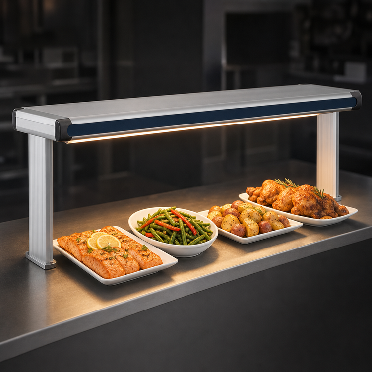 Product image #3 for Hatco Glo-Ray Designer Dual Strip Heater with Lights, 75-1/2-Inch Wide, Aluminum