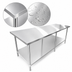 Thumbnail image #3 for Sapphire 108-Inch 18/430 Stainless Steel Flat Top Worktable with Undershelf