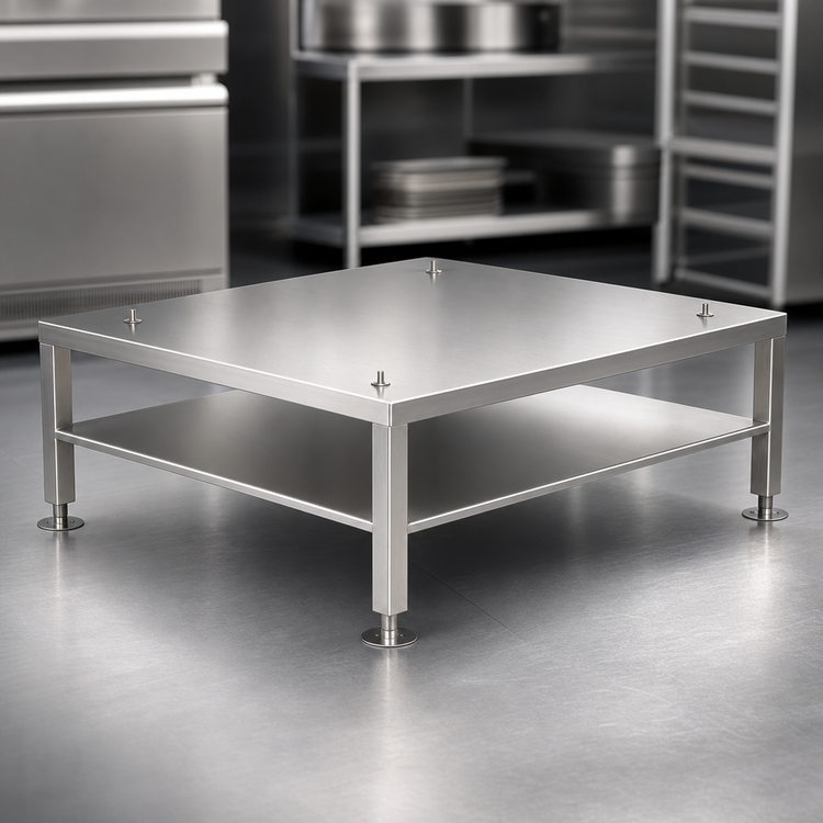 Product image #2 for Alto-Shaam Open Base Stainless Steel Equipment Stand with Seismic Feet for VMC-F3 Stack