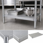 Thumbnail image #3 for John Boos GSK6-2430 Galvanized 16-Gauge Knockdown Work Table Undershelf, 30"W x 24"D, Fits 1-5/8" Legs