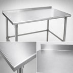 Thumbnail image #3 for John Boos Stallion ST6R1.5-2460SBK-X 60-Inch x 24-Inch Stainless Steel Work Table, 16-Gauge 300 Series Top, Safety Edge Front, Rear Backsplash