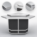Thumbnail image #3 for Atlas Metal BL-CU-O Mobile Modular Outside Corner Serving Counter — 42 Inches W x 35 Inches H x 42 Inches D — 304 Stainless Steel Top