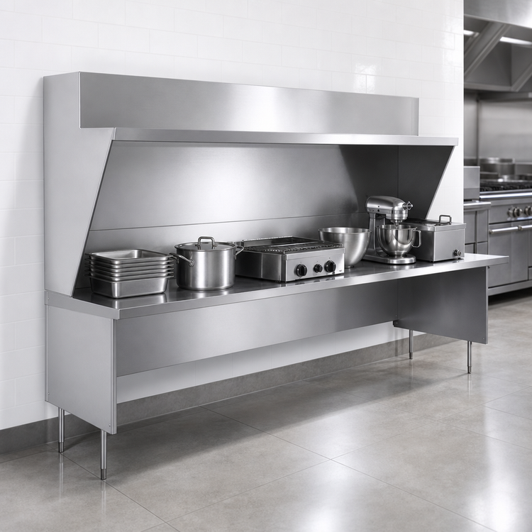 Product image #3 for La Rosa Open Front Modular Equipment Enclosure, 120 Inch x 26.5 Inch, 304 Stainless Steel