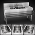Thumbnail image #3 for Spec-Bar Three-Compartment Underbar Sink Unit with Double-Hinged Faucet, 36 x 24 Inches, 304 Stainless Steel