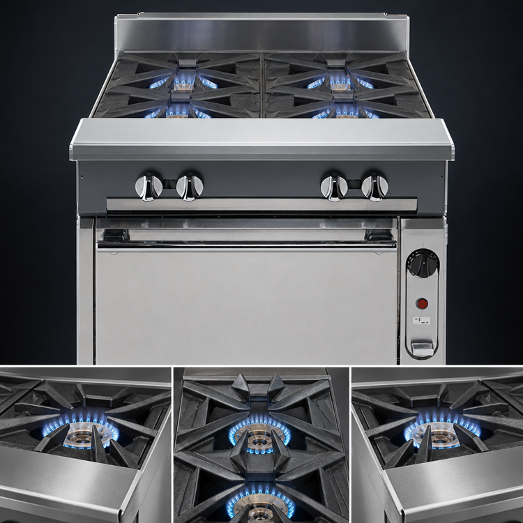 Product image #3 for Vulcan V Series 24-Inch Heavy Duty Gas Range with 4 Open Burners and Cabinet Base