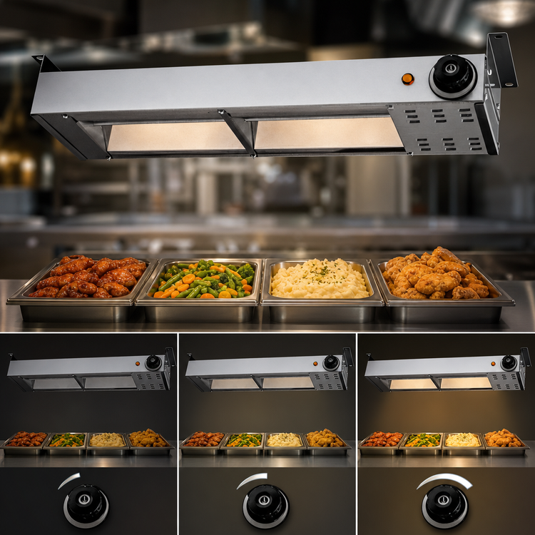 Product image #3 for Omcan 36-Inch Unlighted Stainless Steel Strip Heat Lamp Food Warmer