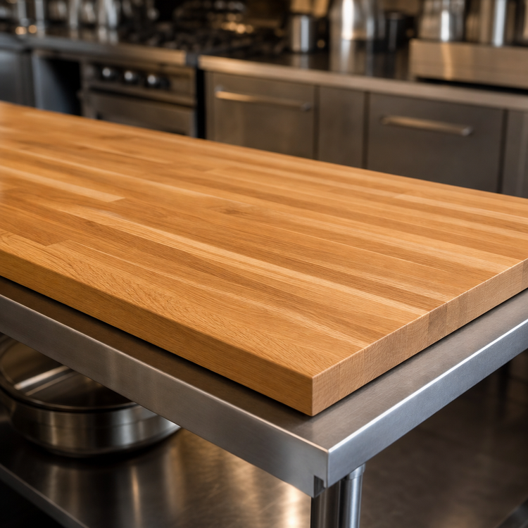 Product image #3 for Appalachian Red Oak Blended Edge Grain Kitchen Countertop, 132 x 25 x 1-1/2 Inch, Varnique Finish