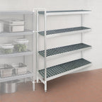 Thumbnail image #3 for Fermod Fermostock 4R52B83-E 4-Tier Polymer Shelving Add-On Unit, 52W x 18D x 83H, Gray