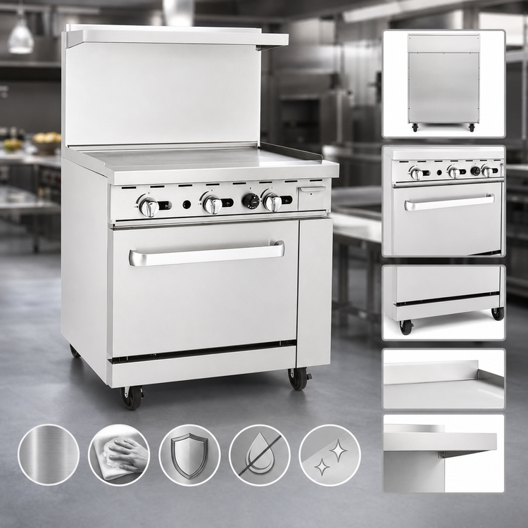 Product image #3 for CookRite 36-Inch Natural Gas Griddle Top Range with Standard Oven