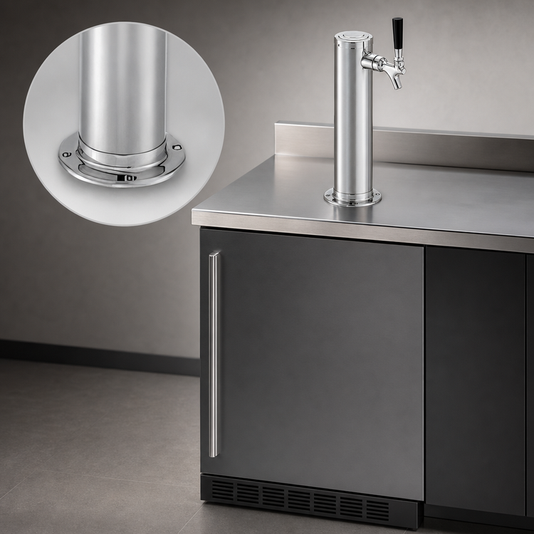 Product image #3 for Perlick Draft Arm Style Beer Dispensing Kit with 1 Faucet for H Series Cabinets