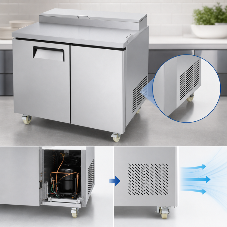 Product image #3 for Atosa 44-Inch One-Section Refrigerated Pizza Prep Table with Solid Door