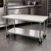Thumbnail image #3 for Ovention 30-Inch High 60-Inch Wide Stainless Steel Equipment Stand with Adjustable Undershelf and Casters