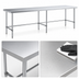 Thumbnail image #3 for Sapphire 108-Inch x 24-Inch 18-Gauge 430 Stainless Steel Flat Top Work Table with Open Base and Galvanized Legs
