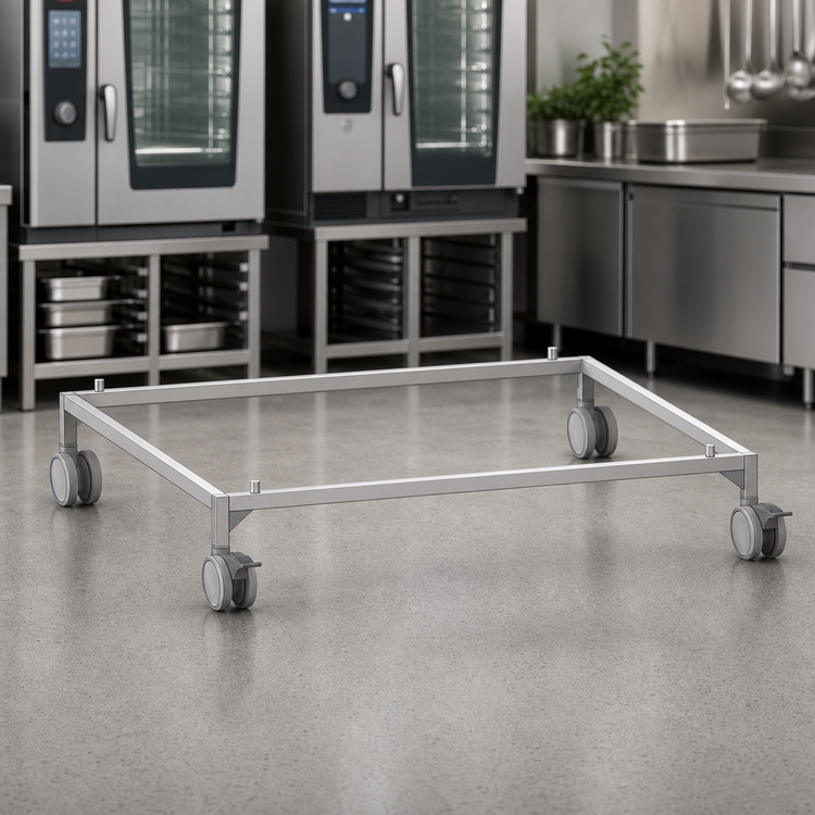 Product image #3 for RATIONAL UG I Mobile Stainless Steel Open-Base Low Oven Stand for Combi-Duo SCC 62/CMP 62